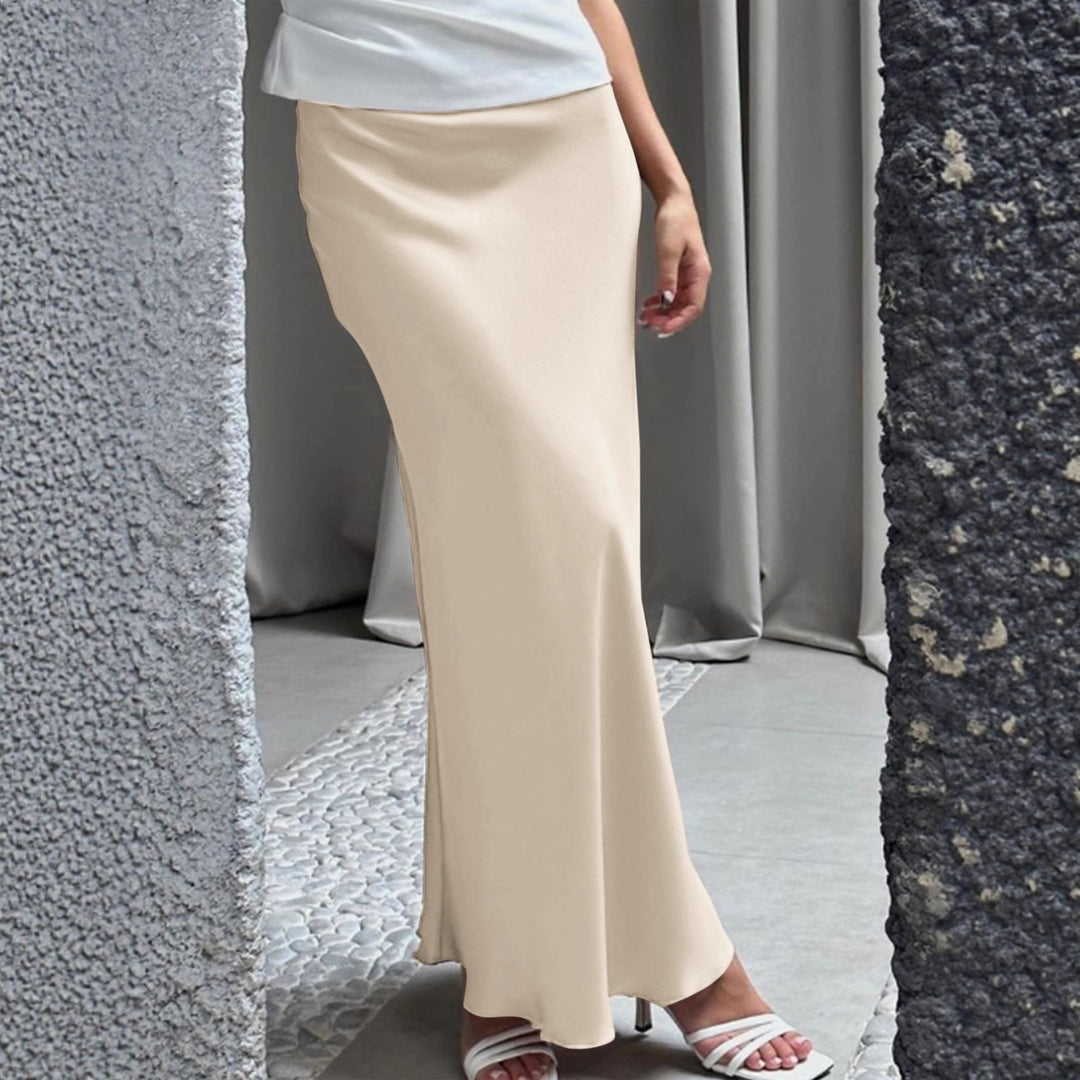 Damen Elegante Maxirock mit fließendem Schnitt und hohem Taillenbund R&B