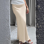 Damen Elegante Maxirock mit fließendem Schnitt und hohem Taillenbund R&B
