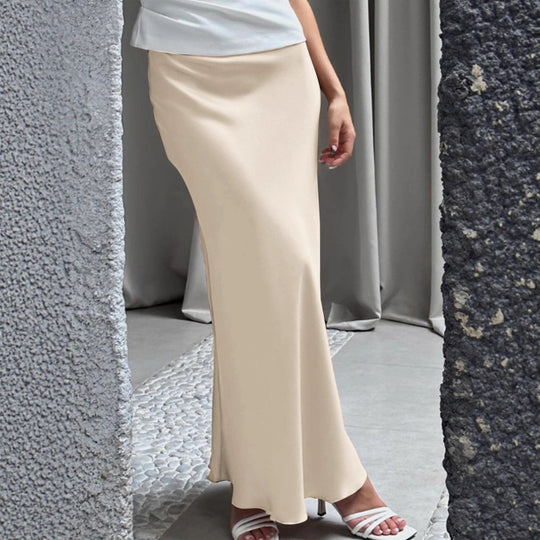 Damen Elegante Maxirock mit fließendem Schnitt und hohem Taillenbund R&B