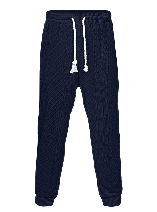 Herren nan Thermo-Zopfstrick-Jogginghose mit breitem Rippenbund und dekorativer Kordel R&B