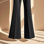 Damen elegante Flared-Hose mit hohem Bund und praktischen Eingrifftaschen EB
