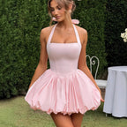 Damen Ballonkleid mit Schnittführung und großzügigem Ausschnitt EB