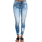 Damen Skinny Jeans im angesagten Destroyed-Look mit hohem Bund und figurschmeichelndem Schnitt R&B