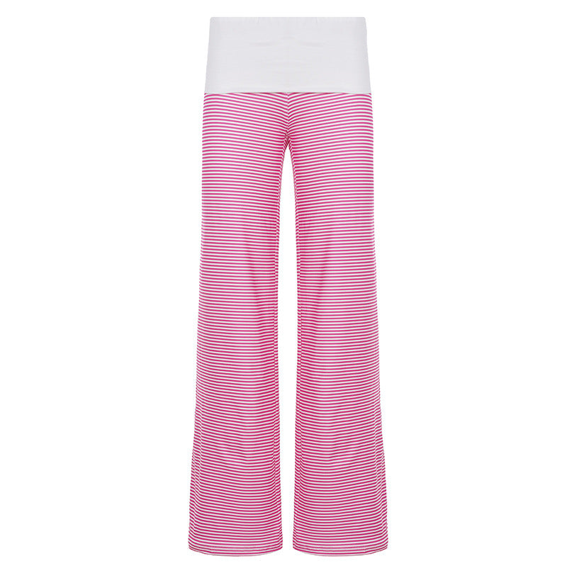 Damen Modische, komfortable Lounge-Hose mit Streifenmuster und elastischem Bund R&B