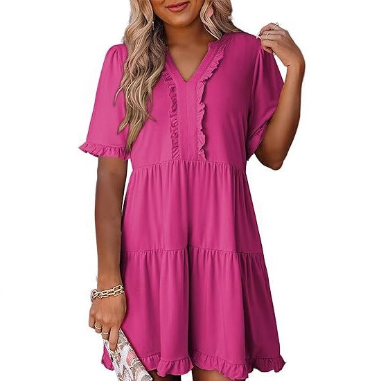 Damen luftiges Sommerkleid mit Rüschendetails R&B