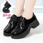 Damen Schnürschuhe im glänzenden Look