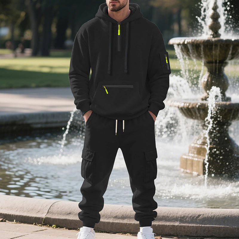 Herren Sportliches Hoodie-Set mit praktischen Taschen und modernem Design R&B