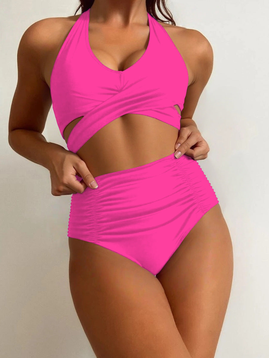 Damen Hochtailliertes Badeset mit stylischem Wickeldesign R&B