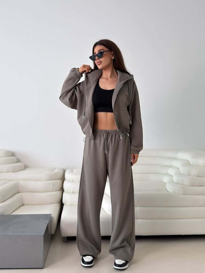 Damen lässige Kapuzenjacke mit hohem Kragen und Reißverschluss R&B