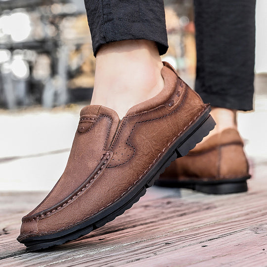 Herren elegante Slipper aus hochwertigem Leder mit weichem Innenfutter R&B