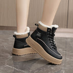 Damen hochgeschnittene Winterstiefel mit warmem Innenfutter und rutschfester Sohle R&B