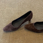 Damen edel wirkende Flachschuhe aus Wildleder mit modischer Spitze R&B