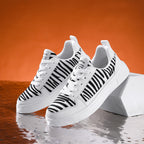 Damen Sportliche Sneakers mit elastischer Schnürsystem und modischem Streifenmuster
