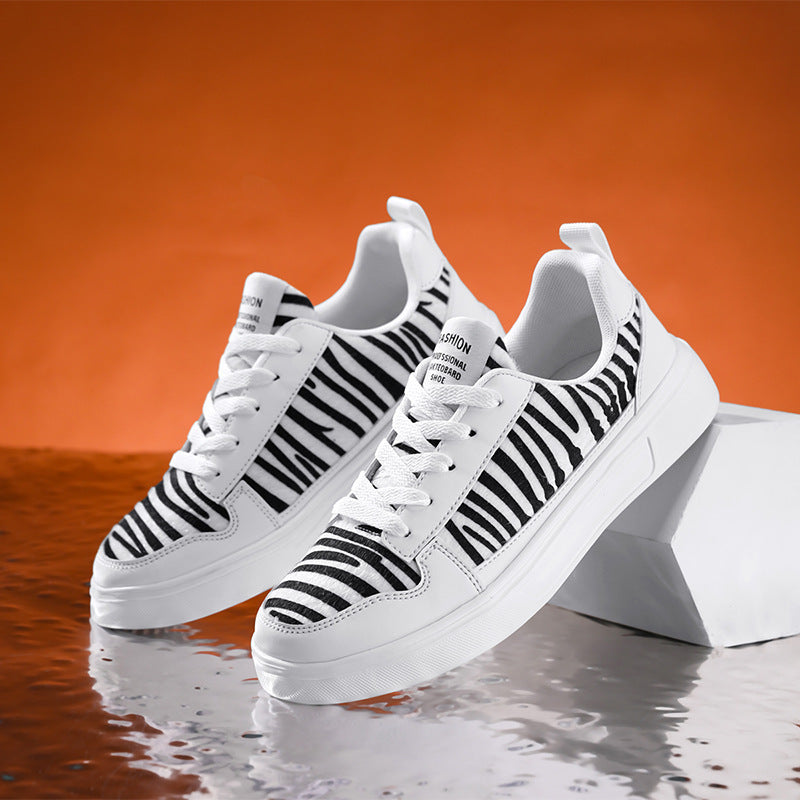 Damen Sportliche Sneakers mit elastischer Schnürsystem und modischem Streifenmuster