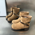 Damen elegante Short-Boots mit modischem Riemen und komfortablem Fußbett R&B