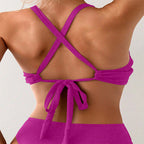 Damen Sportlicher Crop-Top Badeanzug R&B