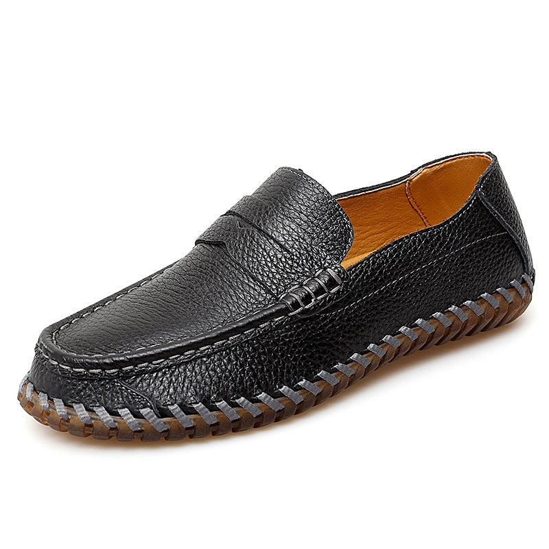Damen Elegante Mokassins mit feinem Leder und handgenähtem Design R&B