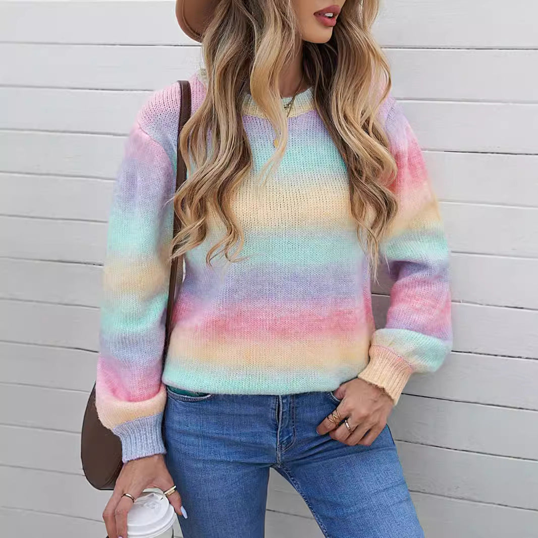 Damen modischer Pullover mit sanften Farbverlauf und relaxed Fit R&B