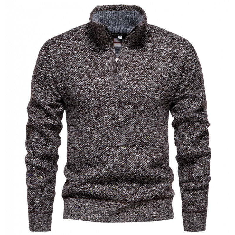 Herren Hochwertiger Pullover mit Stehkragen und Reißverschluss R&B