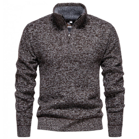 Herren Hochwertiger Pullover mit Stehkragen und Reißverschluss R&B