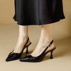 Damen elegante Slingback-Pumps mit modischem Schmuckelement