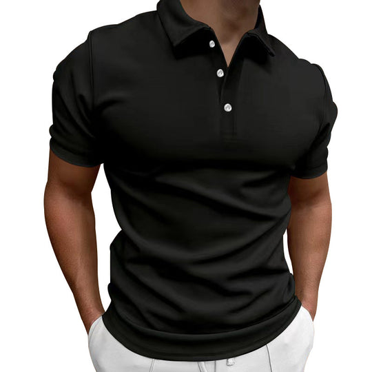 Herren nan schlank geschnittenes Stretch-Poloshirt mit Kentkragen und elastischem Saum R&B