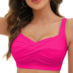 Damen Sportliches Top mit gekreuzter Vorderseite R&B