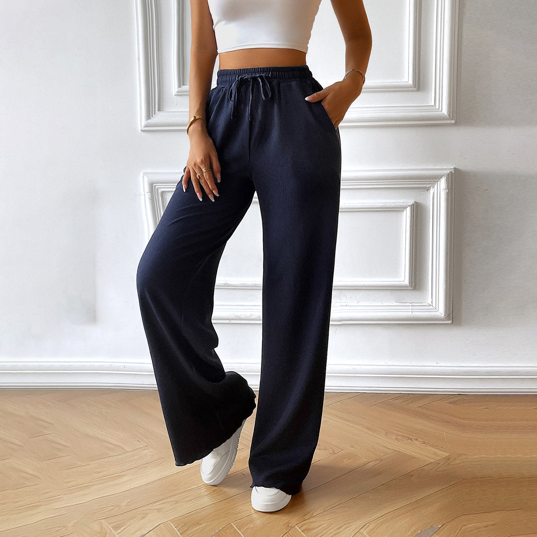Damen Lässige Freizeithose mit hohem Bund und elastischem Taillenbund R&B