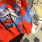 Damen festlicher Pullover mit Weihnachtsmotiv und Rundhalsausschnitt R&B