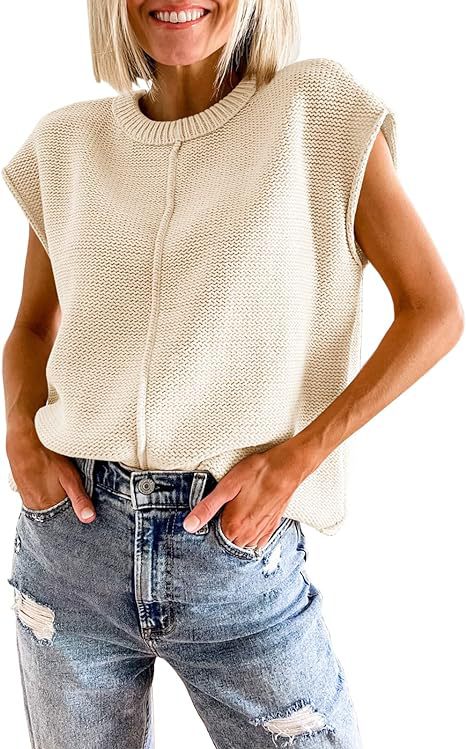 Damen lässiges Strickoberteil mit überschnittenen Schultern und strukturierter Textur R&B