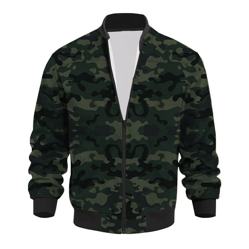 Herren Bomberjacke mit modernem Camouflage-Design und elastischen Bündchen R&B