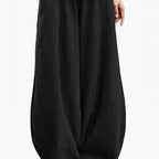 Damen weite Leinenhose mit elastischem Bund und praktischen Taschen R&B