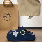 Damen Clogs mit stilvollem Schnallenverschluss und verspielten Applikationen R&B