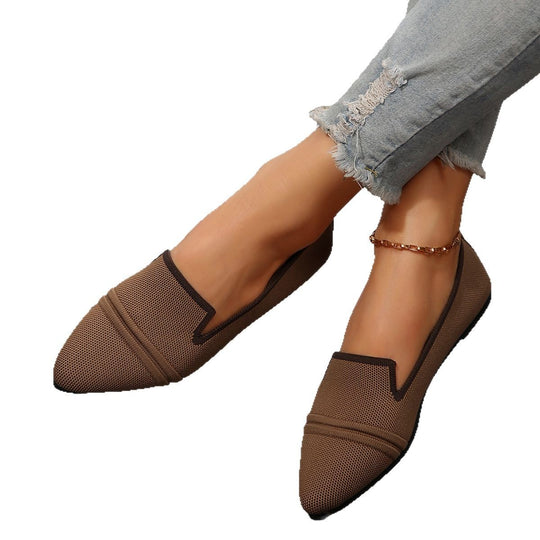 Damen modische Slipper mit atmungsaktivem Strickdesign R&B