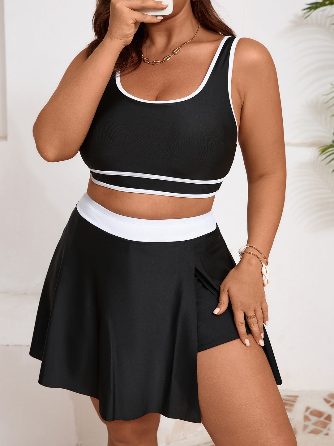 Damen Sportliches Badeset mit Rock R&B