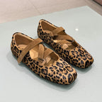 Damen Ballerinas im Leo-Design mit elegantem Riemchen R&B