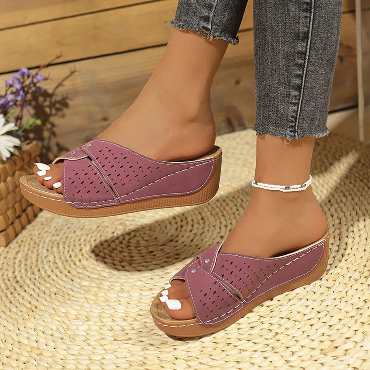 Damen Komfortable und atmungsaktive Zehentrenner-Sandalen R&B