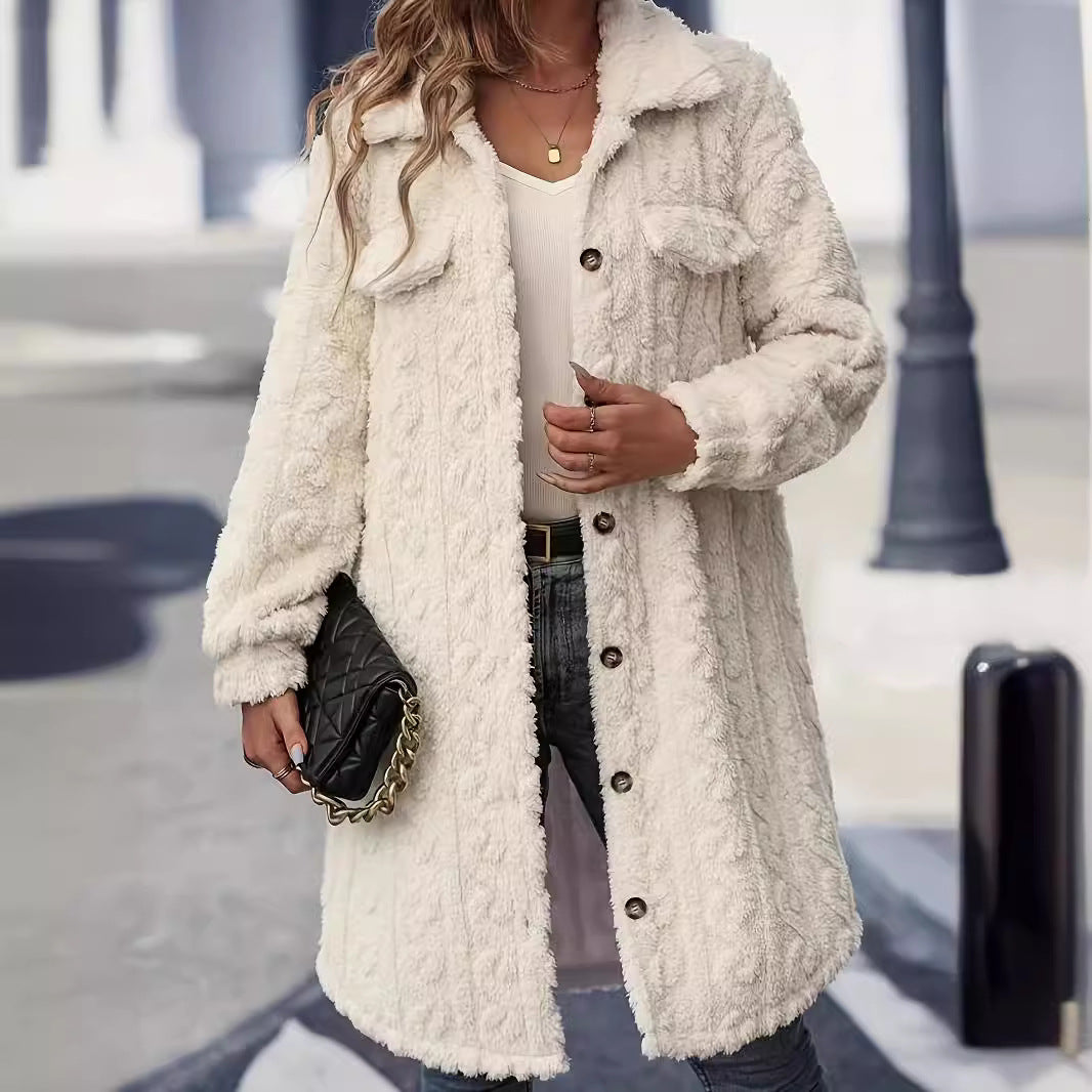 Damen Kuscheljacke mit hochwertigem Strukturdesign und praktischen Taschen R&B