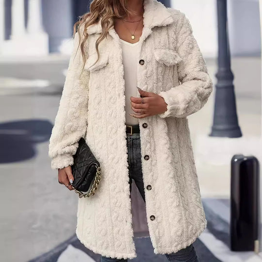 Damen Kuscheljacke mit hochwertigem Strukturdesign und praktischen Taschen R&B
