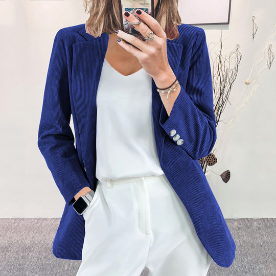 Damen elegante Blazerjacke mit Streifenmuster und modernem Schnitt R&B