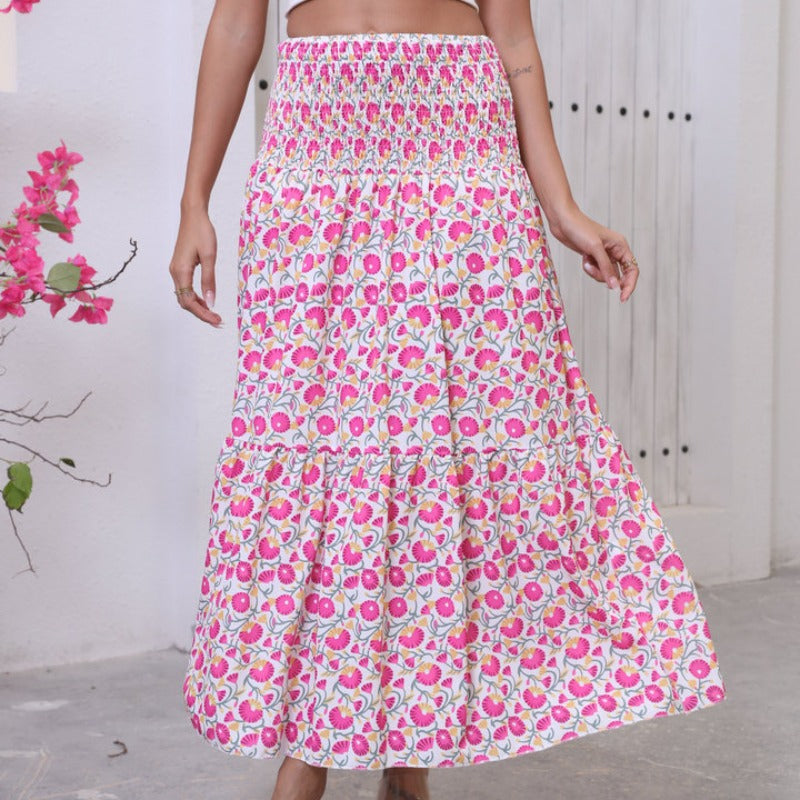 Damen Maxi-Rock mit voluminösen Rüschendetails und knöchellanger Passform R&B