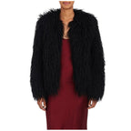Damen Flauschige Kunstpelzjacke mit voluminösen Ärmeln