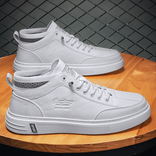 Damen Hohe Sneakers aus langlebigem Kunstleder mit elastischem Kragen R&B