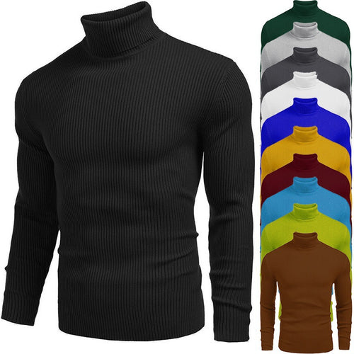 Herren Rollkragenpullover aus feinem Rippstrick R&B
