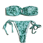 Damen Bandeau-Bikini mit floralem Muster R&B