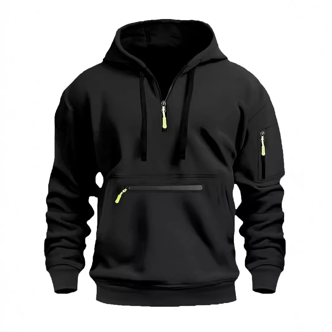 Herren modischer Kapuzenpullover mit praktischen Reißverschluss-Taschen R&B