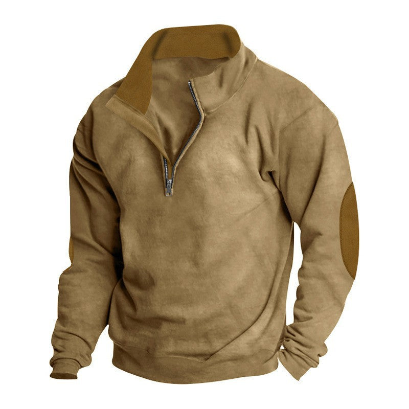 Herren Fleecejacke mit Stehkragen und modischem Reißverschluss R&B