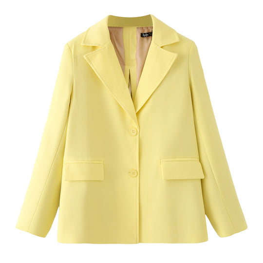 Damen elegante Blazerjacke mit strukturiertem Gewebe und praktischen Taschen R&B