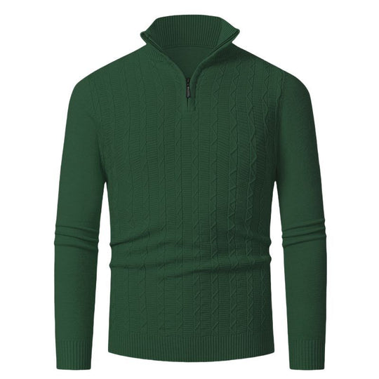 Herren hoher Kragen Strickpullover R&B