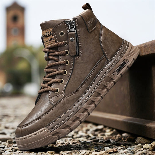 Damen Modische High-Top Sneakers mit robustem Obermaterial und seitlichem Reißverschluss R&B